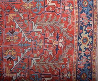 19th Century Persian Heriz Rug Size 255 x 325 cm in very good condition and all the colors are naturel.All the knots sides and ends are original.This Carpet was exported from Iran  ...