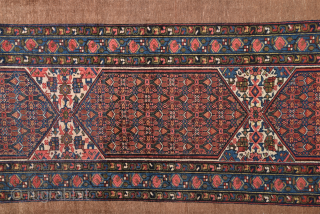 Untocuhed 19th Century Persian Sarap Runner Size 106 x 380 Cm this Carpet was exported from Iran before 2015
All the colors are naturel and all the knots are original.Camel field ground and  ...