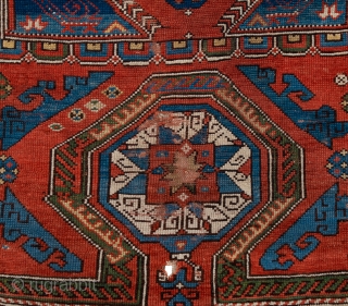 Circa 1750s West Anatolian Bergama rug Keyhole-design rug with Ghirlandaio medallion and Bellini-type arches. See similar example: Parsons Todd Bergama Rug. There are some stains in the central medallion, which can be  ...