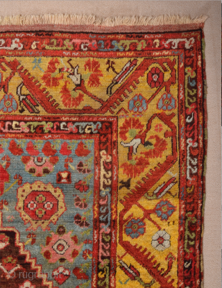 Early 19th Century West Anatolian Kula Rug It has a rare large size approximately 232 by 172 cm; 7ft. 7in., 5ft. 8in. Kula Rugs – Kula is an old rug producing town  ...