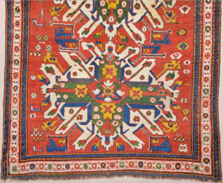 19th Century Colorful Eagle Kazak Rug 166 x 175 cm                       