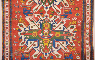 19th Century Colorful Eagle Kazak Rug 166 x 175 cm                       