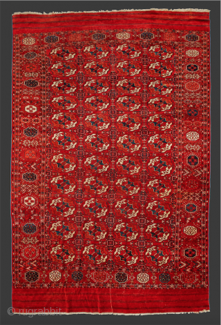  Turkmenistan, Central Asia Mid. 19th Century Tekke Main Rug.It's in Good Condition 205 x 310 cm                