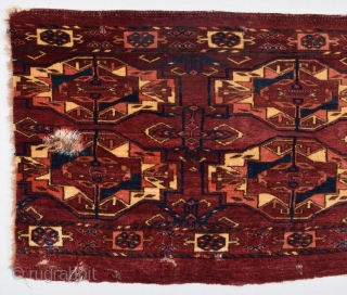 Early 19th Century Purple Ground Tekke Six Gul Fragment size 46x90 cm                     