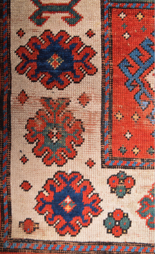 1850s Rare Caucasian Colorful Rug It has great colors Size 137x257 cm                     