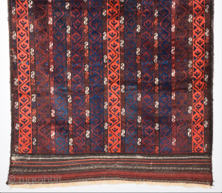 Unusual Design Belüch Rug Circa 1880s.It's In Perfect Condition And As Found It.Complately Original And Untouched One.The rug has wonderful silky wool.It Has Original Nice Kilim Ends.Size 110 x 112 Cm  