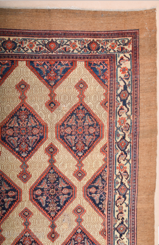 19th Century Hamadan Area Camel Ground Rug Size 210 x 370 cm this Carpet was exported from Iran before 2015 All the colors are naturel and ıt's in good condition.All the sides  ...