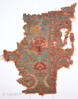 Early 18th Century Anatolian Ushak Fragment It has great colors.Size 100 x 120 Cm.If Would You like It We Can Mounted With Proffesional Work.Or Keep As it is.     