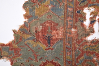 Early 18th Century Anatolian Ushak Fragment It has great colors.Size 100 x 120 Cm.If Would You like It We Can Mounted With Proffesional Work.Or Keep As it is.     