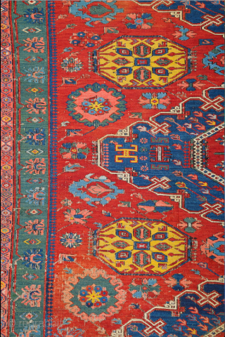 19th Century Zeichur Sumac It has very nice deep colors Size 180 x 225 cm Generally ıt's in good condition             