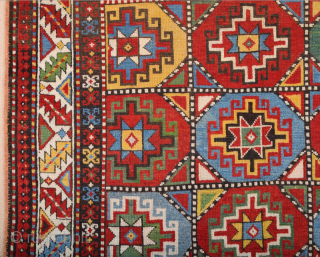 Caucasian Late 19th Century Moghan Rug circa the 1870s or little more early size 130 x 167 cm It has great colors. This magnificent corridor rug from the Moghan region of Azerbaijan  ...