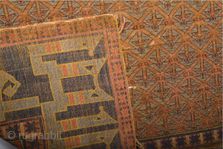 Unique 19th Century Rare Exactly Selcuk Design Turkish Koum Kapı Silk Rug the ground is methal but ıt's little oxide as the carbon tester said ıt's usually seen after 200 years Size  ...