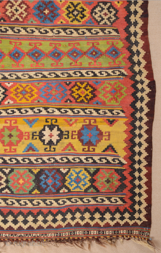 Late 19th Century Qashqai Kilim Size 175 x 305 cm It has great colors                   