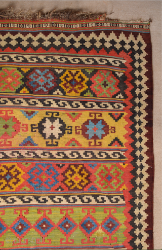 Late 19th Century Qashqai Kilim Size 175 x 305 cm It has great colors                   