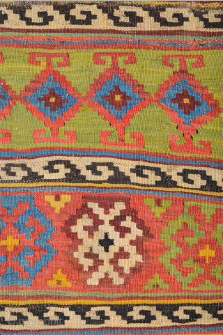 Late 19th Century Qashqai Kilim Size 175 x 305 cm It has great colors                   