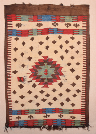 18th Century Rare Example Unique Size! This White Field single-panel village kilim was woven in the Mut region in the foothills of the Taurus Mountains. Kilims have probably been woven in that  ...