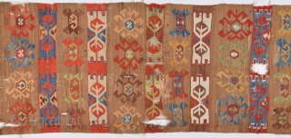 An Unusual Colorful Central Anatolian Kilim Circa 1800's Size 80 x 375 Cm                    