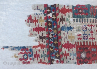 18th Century Anatolian Kilim Fragment size 68x60 cm                         