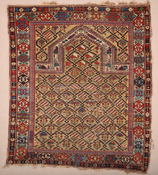 1880s Prayer Shirvan Rug Size 112 x 135 cm It's in good condition need some small repairs.                