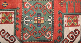 19th Century Caucasian Fahrola Rug It has few old restoration and some areas need small repairs.Size 145 x 225 cm Colorful one           