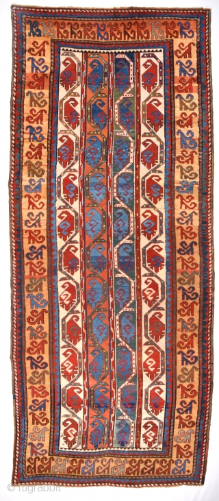 Caucasian Second Half 19th Century Condition: good, low pile in places, very few small repairs Warp: wool, weft: wool and cotton.Size 280 x 113 Cm (9ft. 2in. x 3ft. 8in.)   