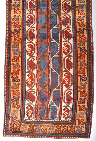 Caucasian Second Half 19th Century Condition: good, low pile in places, very few small repairs Warp: wool, weft: wool and cotton.Size 280 x 113 Cm (9ft. 2in. x 3ft. 8in.)   