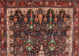 19th Century Persian Khamseh Rug in good condition size 142x185 Cm                      