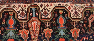 19th Century Persian Khamseh Rug in good condition size 142x185 Cm                      