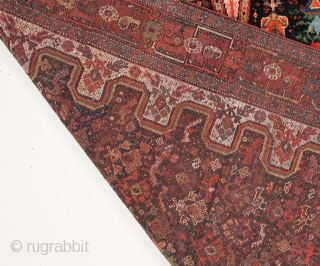 19th Century Persian Khamseh Rug in good condition size 142x185 Cm                      