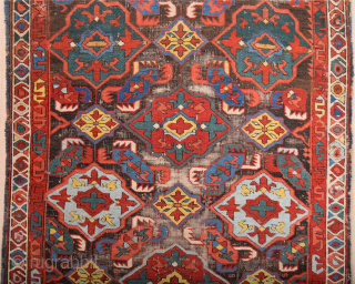 An Unusual Colorful Middle Of 19th Century Caucasian Zeichur Rug Size 100 x 145 cm                  