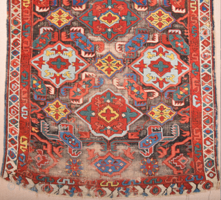 An Unusual Colorful Middle Of 19th Century Caucasian Zeichur Rug Size 100 x 145 cm                  