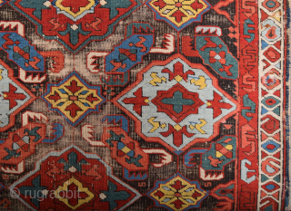 An Unusual Colorful Middle Of 19th Century Caucasian Zeichur Rug Size 100 x 145 cm                  