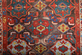 An Unusual Colorful Middle Of 19th Century Caucasian Zeichur Rug Size 100 x 145 cm                  