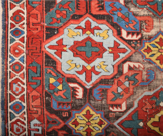 An Unusual Colorful Middle Of 19th Century Caucasian Zeichur Rug Size 100 x 145 cm                  