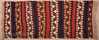 Circa 1880s Caucasian Kilim All is original It's in perfect condition All the colors are natural Size 93 x 16 cm            