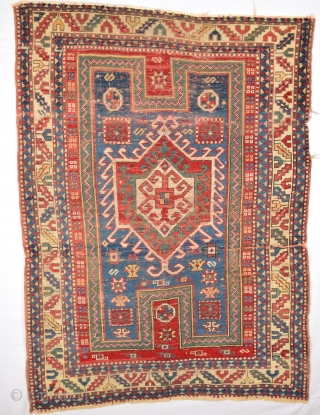 19th Century Caucasian Fahrola Rug 107 x 143 Cm. Reasonable One.                      