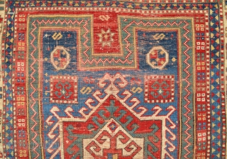 19th Century Caucasian Fahrola Rug 107 x 143 Cm. Reasonable One.                      