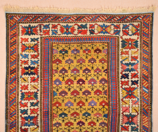 Middle of the 19th Century Golden yellow ground Shirvan Kuba Rug.It's in perfect condition pile is good with this piece.All sides are original. Size 110 x 152 cm It has great lovely  ...