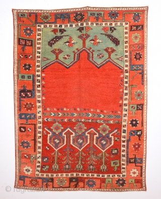 Early 19th Century Konya Ladik Rare Rug.It's in Really Good Condition.It Has Unusual Border.Size 110 x 153 Cm               