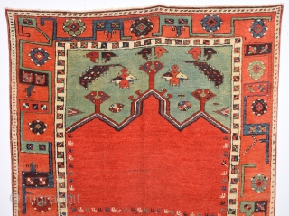 Early 19th Century Konya Ladik Rare Rug.It's in Really Good Condition.It Has Unusual Border.Size 110 x 153 Cm               