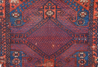 Circa 1800s Anatolian Bergama Probably Yüncü Area Unusual Rug.It's in Good Condition And Has Good Pile Need Some Small Work or Keep As It Is.Size 128 x 131 Cm    