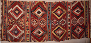 Early 19th Century Konya Karapınar Kilim Size 167 x 363 cm                      