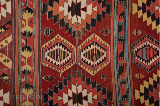 Early 19th Century Konya Karapınar Kilim Size 167 x 363 cm                      