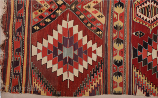 Early 19th Century Konya Karapınar Kilim Size 167 x 363 cm                      