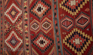 Early 19th Century Konya Karapınar Kilim Size 167 x 363 cm                      