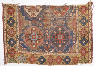 Circa 1800s Unusual Early East Caucasian Fragment Size 88 x 132 Cm It Has Great Colors.                 