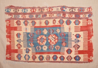 18th Century Central Anatolian Kilim Fragment Size 105 x 165 Cm                      