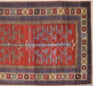 Unusual Tree Of Life Caucasian Type Rug.It Has Date 1320/1858 With Good Condition.Size 120 x 325 Cm                