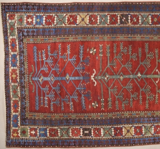 Unusual Tree Of Life Caucasian Type Rug.It Has Date 1320/1858 With Good Condition.Size 120 x 325 Cm                