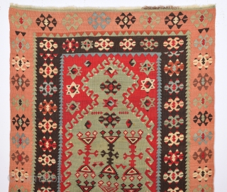 19th Century Anatolian Sivas Area Prayer Kilim.Size 86 x 130 Cm Untouched One.                    